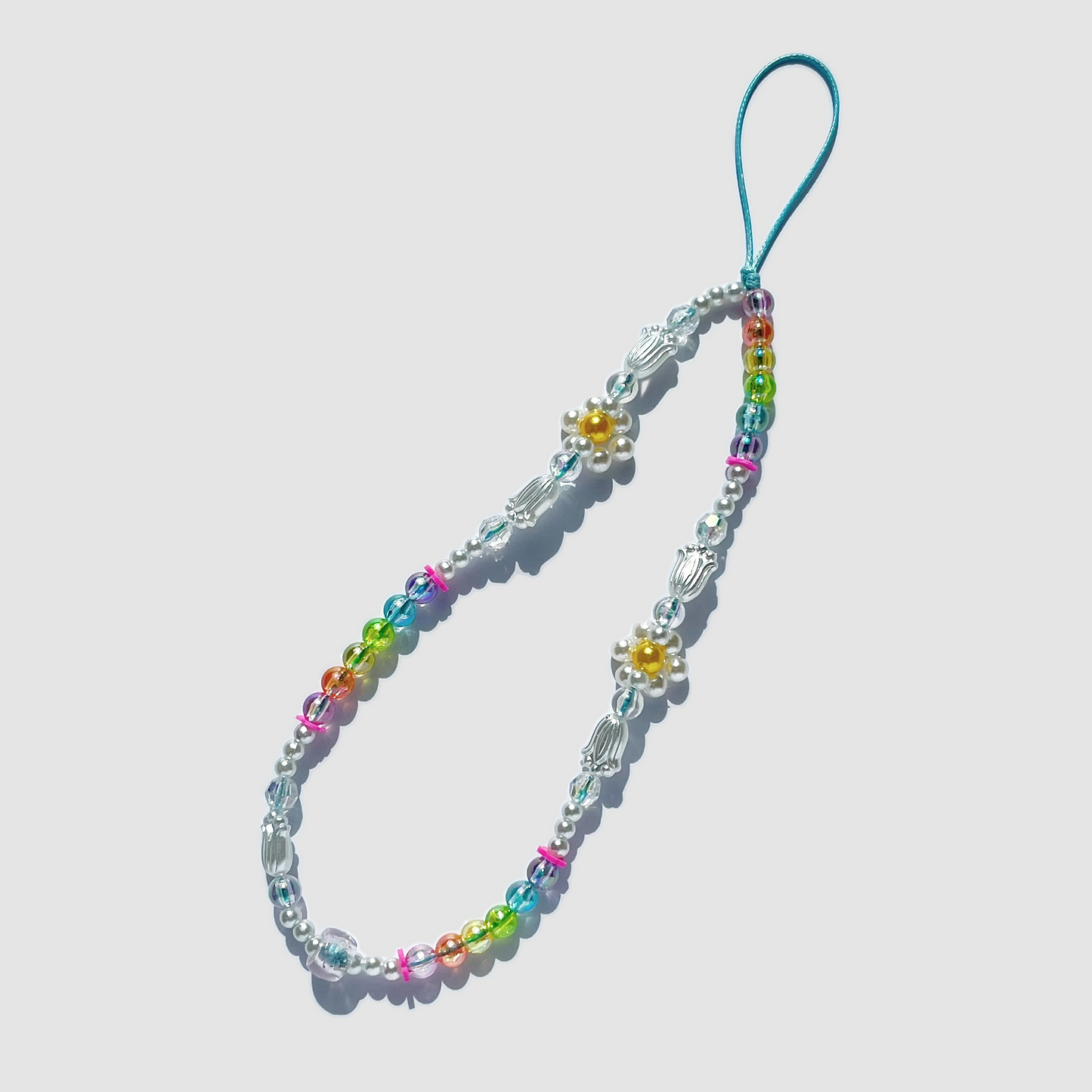 🌼 Rainbow Daisy Phone Charm