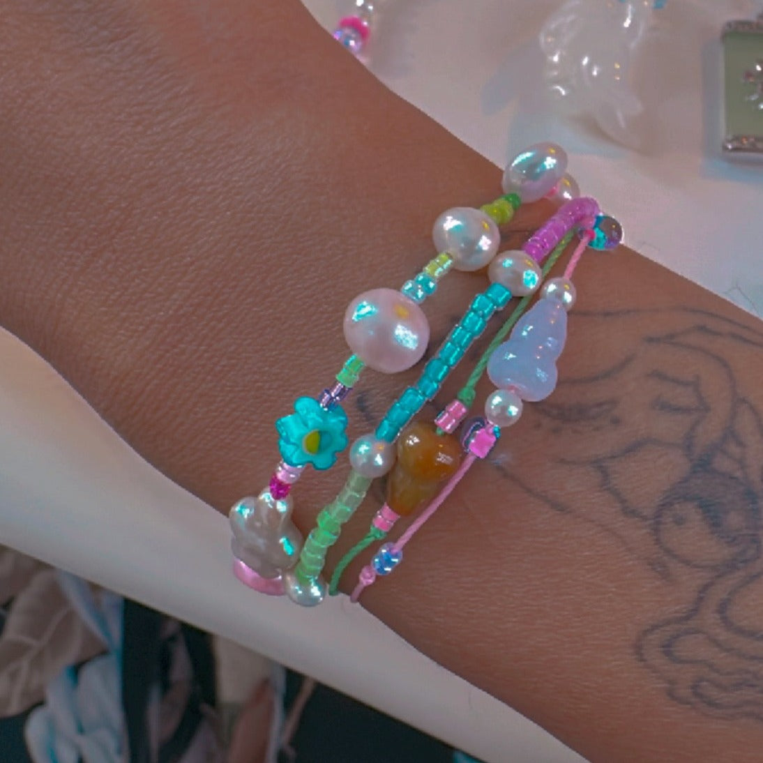 🍭 Pastel Rainbow Pearl Bracelet