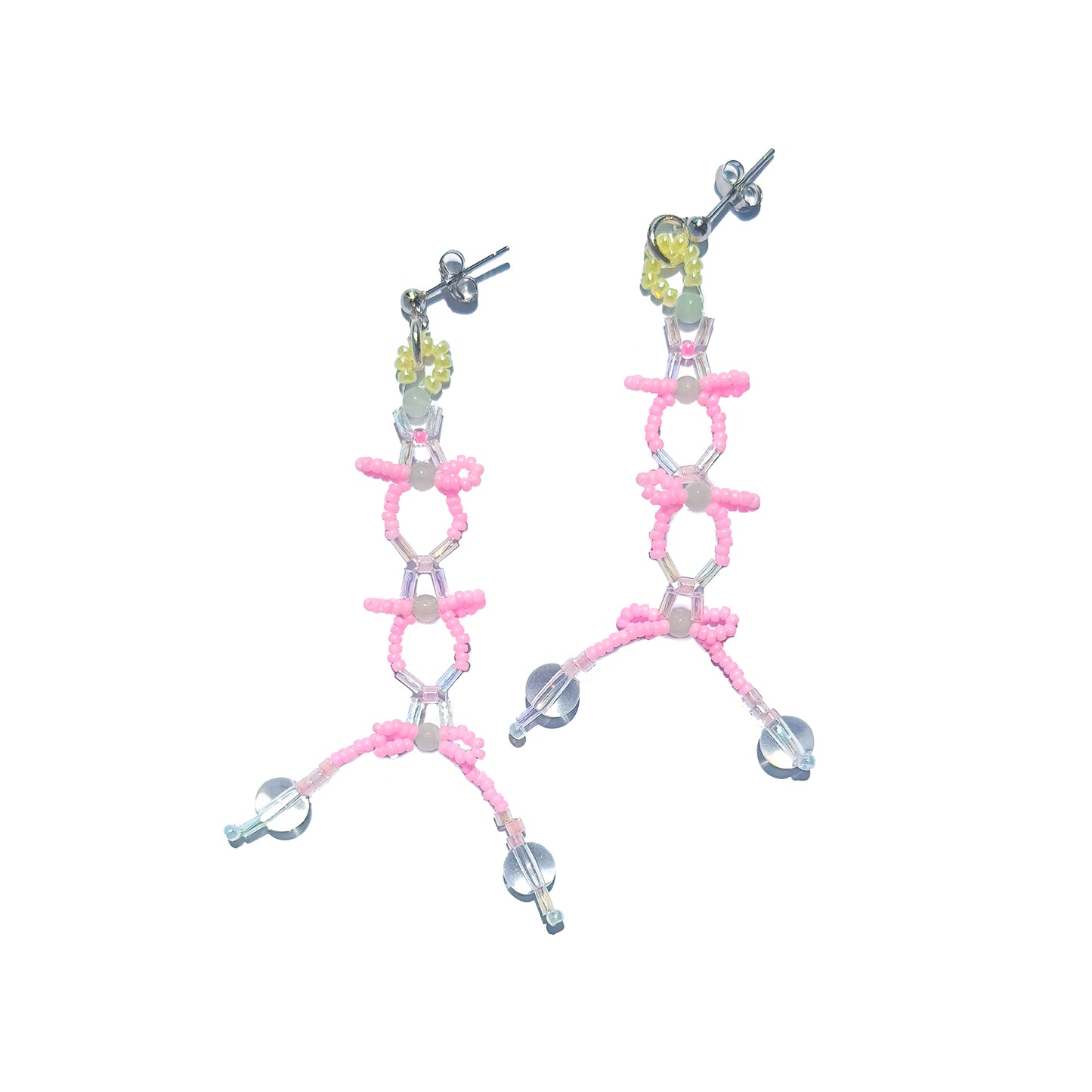 翡翠のミニリボンイヤリング🎀