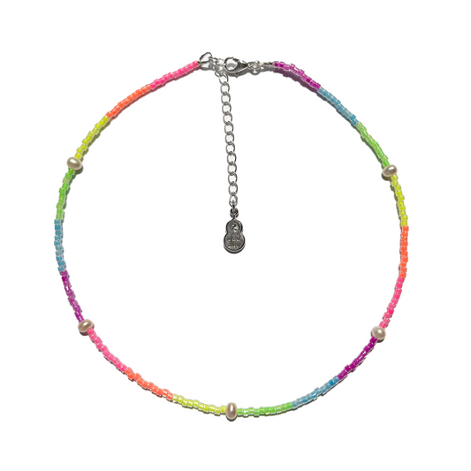 🍭 淡彩彩虹珍珠项链