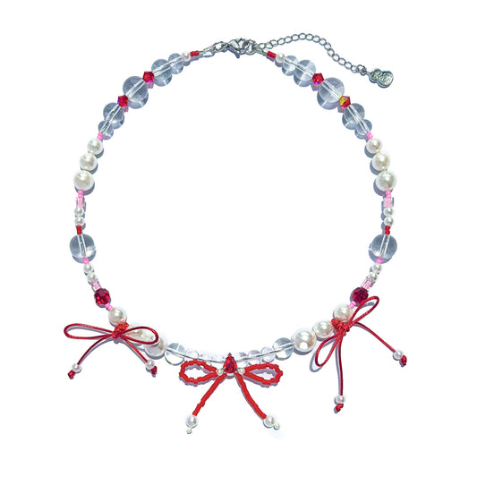 🩸 血滴丝带项链