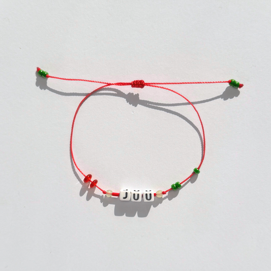 ꒰ Custom Name ꒱ Red Trumpet Vine Bracelet ˖᯽ ݁