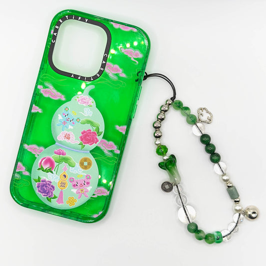 Lucky Jade Phone Charm x 2 DIY Kit