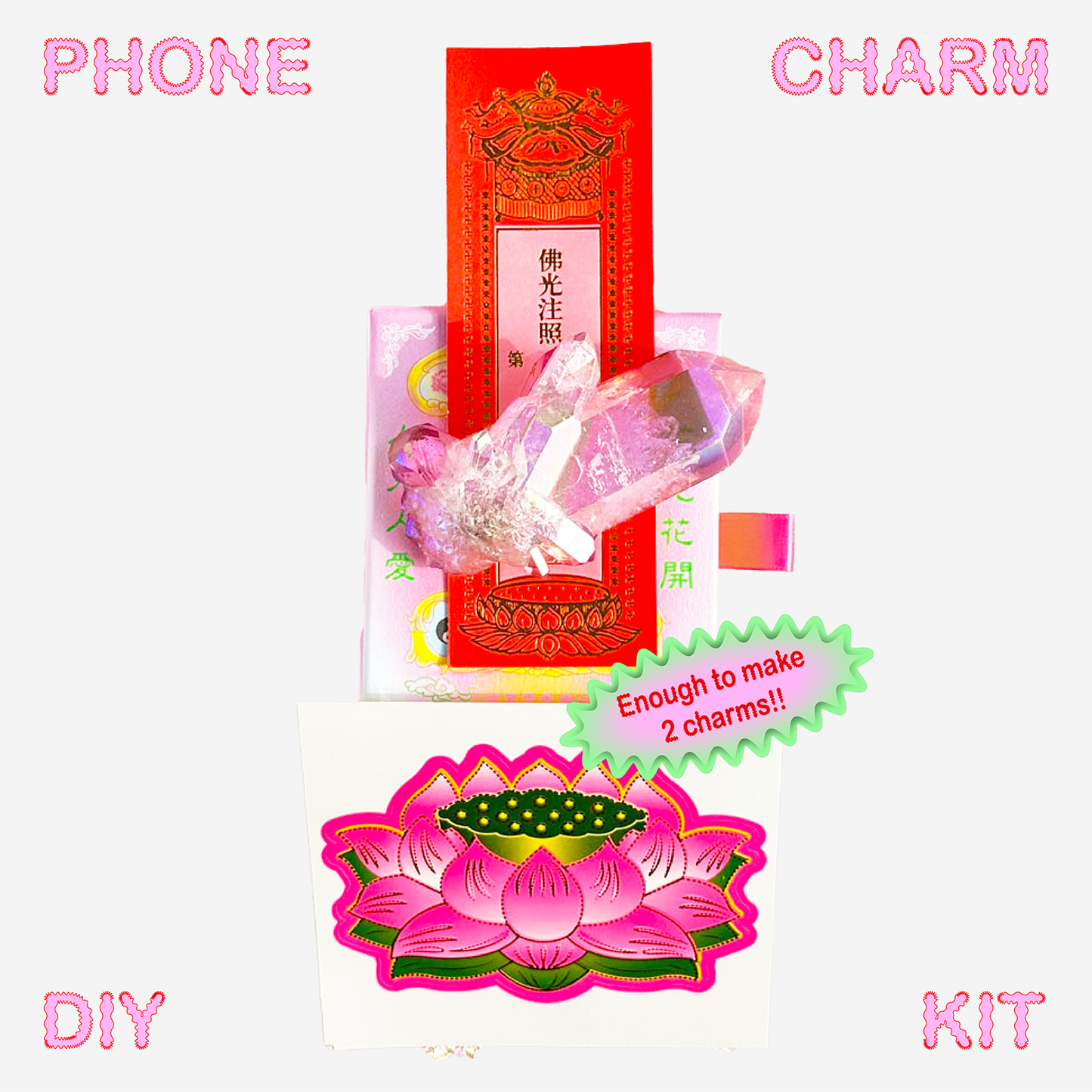 Lucky Jade Phone Charm x 2 DIY Kit