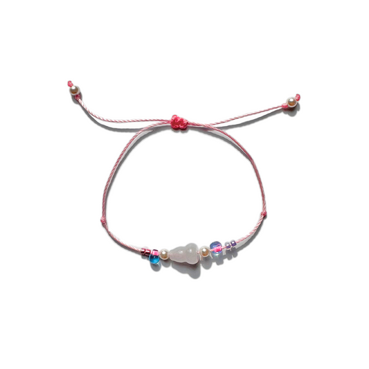 🎋 Jade Wulou Pink Cord Bracelet